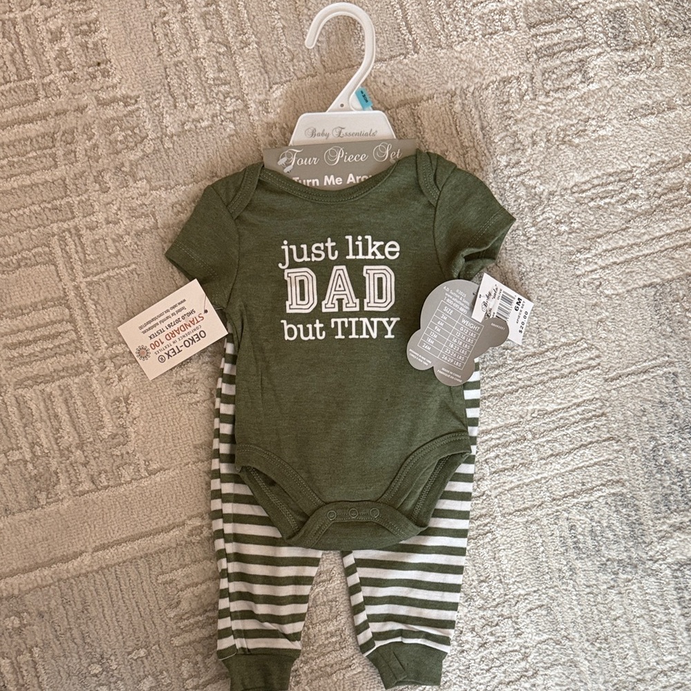 Baby Green "Just Like Dad But Tiny" One-Piece Set